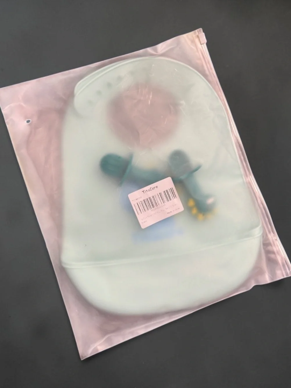 TitaCare Dinosaur Silicone Baby Bib & Utensils NIP